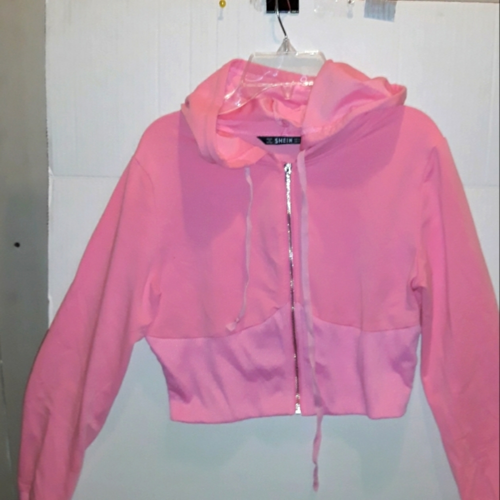 Shein pink miss hoodie jacket sz. Small